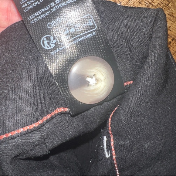 Anthropologie Maeve The Colette Pants Black Contrast Stitch Edition Wide Leg - Picture 12 of 13